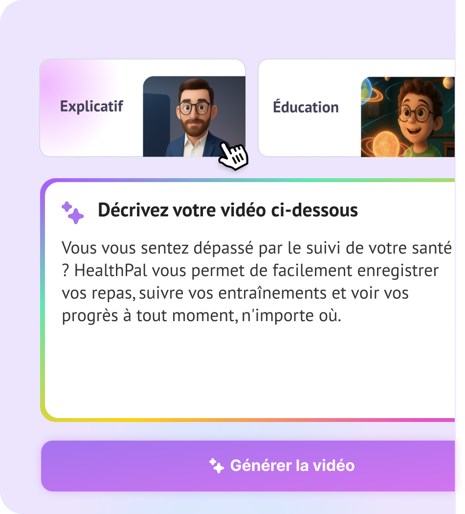 Saisissez votre idée de vidéo ou votre consigne